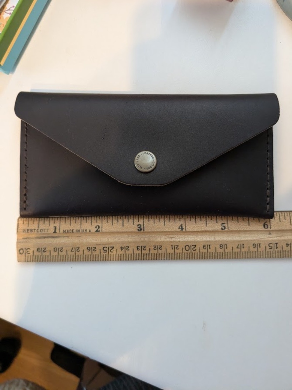 Portland Leather Goods Small Thin Wallet, Dark Brown